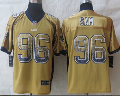 NEW St.Louis Rams #96 Michael Sam Gold NFL Elite Drift Fashion Jersey