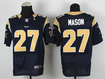 2014 NFL Draft St.Louis Rams #27 Tre Mason Navy Blue Elite Jersey