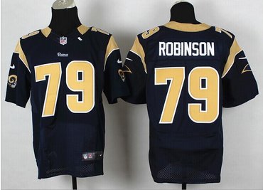 2014 NFL Draft St.Louis Rams #79 Greg Robinson Navy Blue Elite Jersey