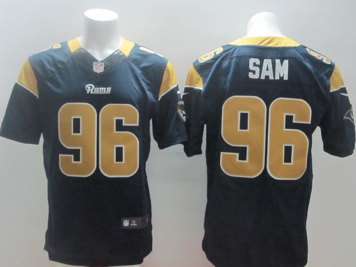 2014 NFL Draft St.Louis Rams #96 Michael Sam Blue Elite Jersey