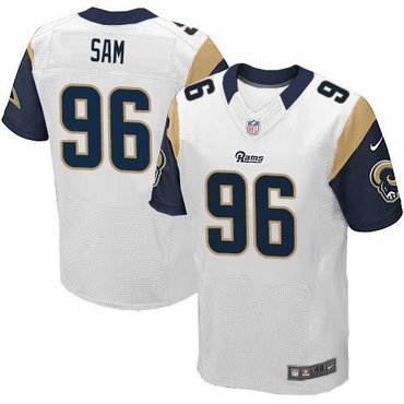 2014 NFL Draft St.Louis Rams #96 Michael Sam white Elite Jersey