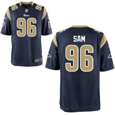 2014 NFL Draft St.Louis Rams #96 Michael Sam Navy Blue Game Jersey