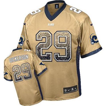 NEW St. Louis Rams #29 Eric Dickerson Gold Stitched NFL Elite Drift Fashion Jersey