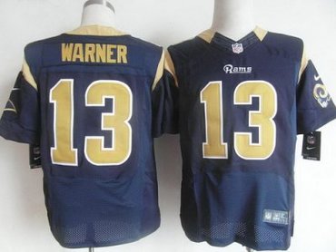 NEW NFL St. Louis Rams 13 Kurt Warner Dark Blue Jerseys (Elite)