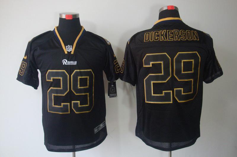 2012 NEW NFL St. Louis Rams 29 Eric Dickerson Lights Out Black Elite Jerseys