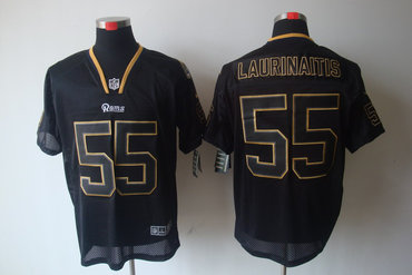 2012 NEW NFL St. Louis Rams 55 James Laurinaitis Lights Out Black Elite Jerseys