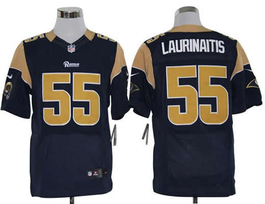 2012 NEW NFL St. Louis Rams 55 James Laurinaitis Dark Blue Jerseys (Elite)