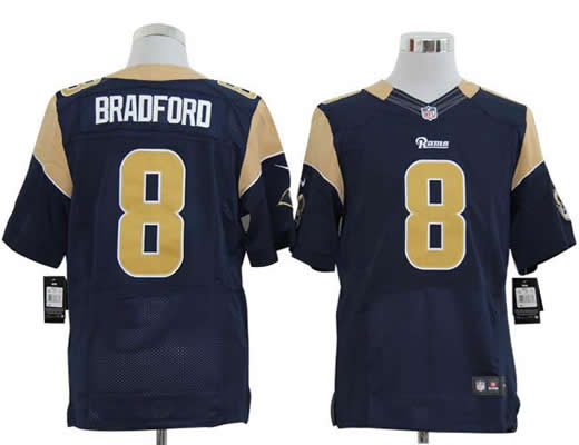 2012 NEW NFL St. Louis Rams 8 Sam Bradford Dark Blue Jerseys (Elite)