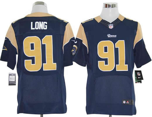 2012 NEW NFL St. Louis Rams 91 Chris Long Dark Blue Jerseys (Elite)