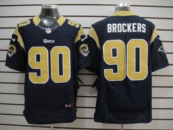 2012 NEW NFL St. Louis Rams 90 Brockers Dark Blue Jerseys (Elite)