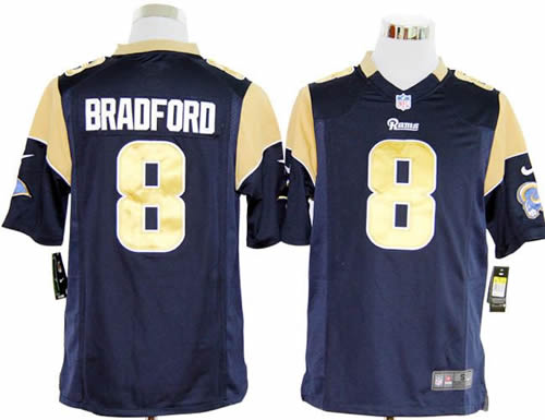 2012 NEW NFL St. Louis Rams 8 Sam Bradford Blue Jerseys (Game)