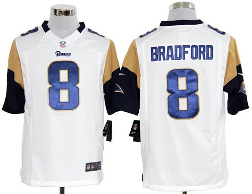 2012 nfl st. louis rams 8 sam bradford white jerseys (game)