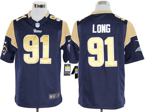 2012 nfl st. louis rams 91 chris long blue jerseys (game)