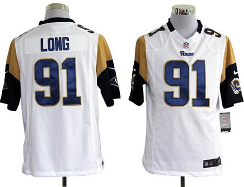 2012 st. louis rams 91 chris long white jerseys (game)