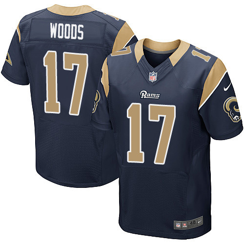 Nike Rams #17 Robert Woods Navy Blue Team Color Men's Stitched NFL Elite Jersey