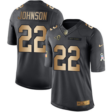 Nike Rams #22 Trumaine Johnson Black Men's Stitched NFL Limited Gold Salute To Service Jersey