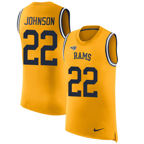 Nike Rams #22 Trumaine Johnson Gold Men's Stitched NFL Limited Rush Tank Top Jersey