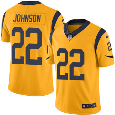 Nike Rams #22 Trumaine Johnson Gold Men's Stitched NFL Limited Rush Jersey