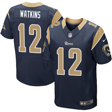 Nike Rams #12 Sammy Watkins Navy Blue Team Color Men's Stitched NFL Elite Jersey