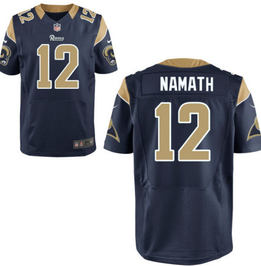 Men's Los Angeles Rams Nike #12 Joe Namath Navy Elite Jersey