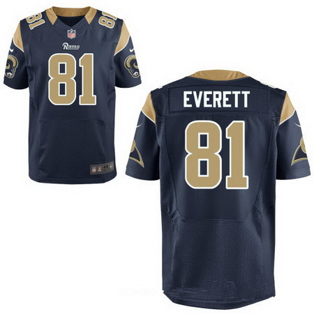 Men's 2017 NFL Draft Los Angeles Rams #81 Gerald Everett Navy Blue Team Color Stitched NFL Nike Elite Jersey