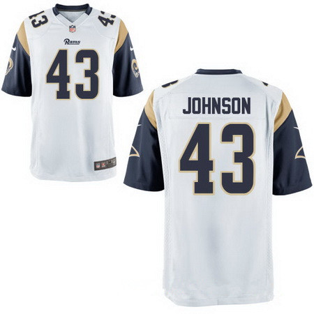 Men's 2017 NFL Draft Los Angeles Rams #43 John Johnson White Road Stitched NFL Nike Elite Jersey