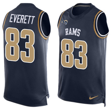 Nike Rams #83 Gerald Everett Navy Blue Team Color Men's Stitched NFL Limited Tank Top Jersey