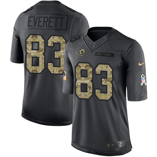 Nike Rams #83 Gerald Everett Black Men's Stitched NFL Limited 2016 Salute to Service Jersey