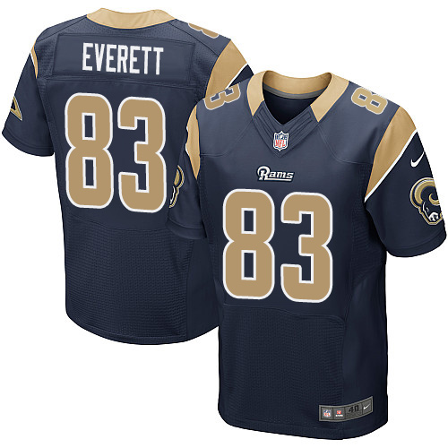 Nike Rams #83 Gerald Everett Navy Blue Team Color Men's Stitched NFL Elite Jersey