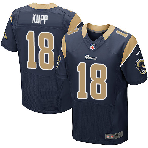 Nike Rams #18 Cooper Kupp Navy Blue Team Color Men's Stitched NFL Elite Jersey