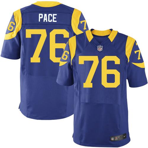 Nike Rams #76 Orlando Pace Royal Blue Alternate Men's Stitched NFL Elite Jersey