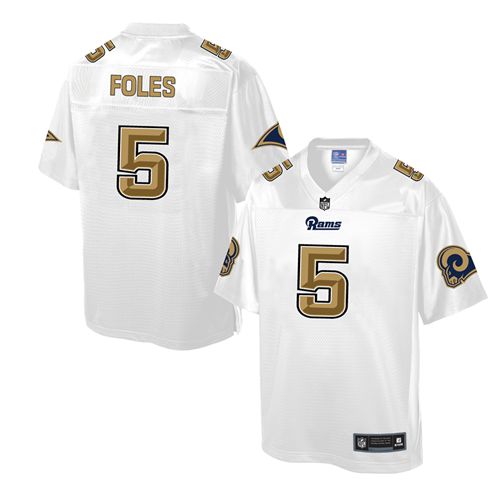 Nike Rams #5 Nick Foles White Men's NFL Pro Line Fashion Game Jersey