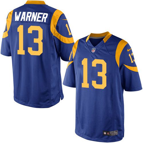 Men's Nike Rams #13 Kurt Warner Royal Blue Alternate Stitched NFL Elite Jersey