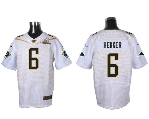 Nike Rams #6 Johnny Hekker White 2016 Pro Bowl Men's Stitched NFL Stitched NFL Elite Jersey