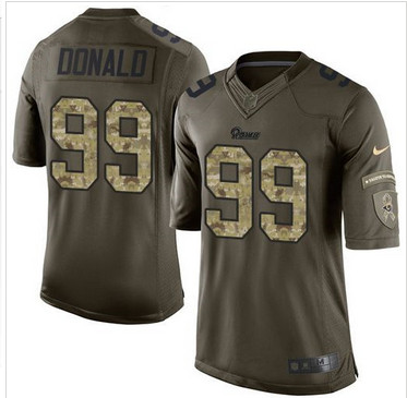 Nike St. Louis Rams #99 Aaron Donald Green Men's Stitched NFL Limited Salute to Service Jersey