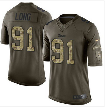 Nike St. Louis Rams #91 Chris Long Green Men's Stitched NFL Limited Salute to Service Jersey