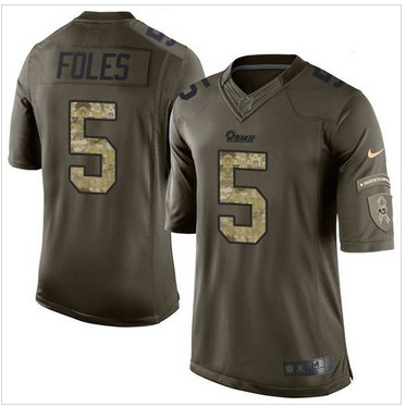 Nike St. Louis Rams #5 Nick Foles Green Men's Stitched NFL Limited Salute to Service Jersey