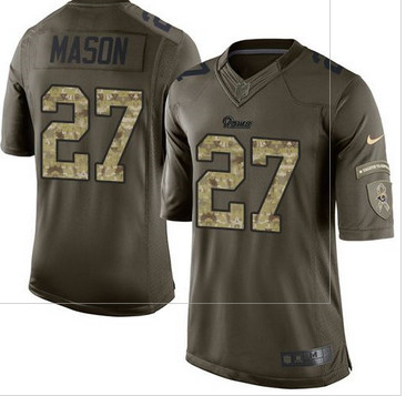 Nike St. Louis Rams #27 Tre Mason Green Men's Stitched NFL Limited Salute to Service Jersey