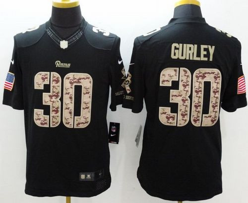 New St. Louis Rams #30 Todd Gurley Black Men''s Stitched NFL Limited Salute to Service jersey