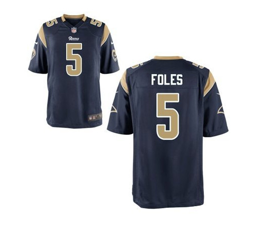 New St.Louis Rams #5 Nick Foles Navy Blue NFL Elite Jersey