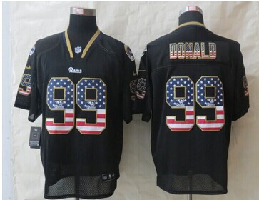 2014 New St.Louis Rams 99 Donald USA Flag Fashion Black Elite Jerseys