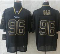 St.Louis Rams #96 Michael Sam Lights Out Black NFL Elite Jersey