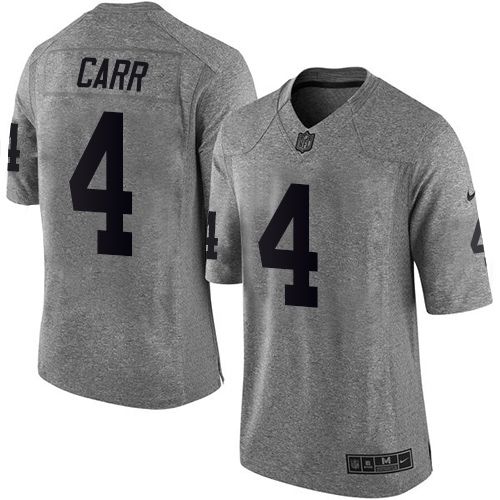 Nike Raiders #4 Derek Carr Gray Men's Stitched NFL Limited Gridiron Gray Gridiron Gray Jersey