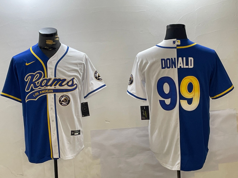 Men's Los Angeles Rams #99 Aaron Donald White Cool Base Stitched Baseball Jersey