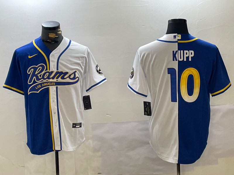 Men's Los Angeles Rams #10 Cooper Kupp White Cool Base Stitched Baseball Jersey