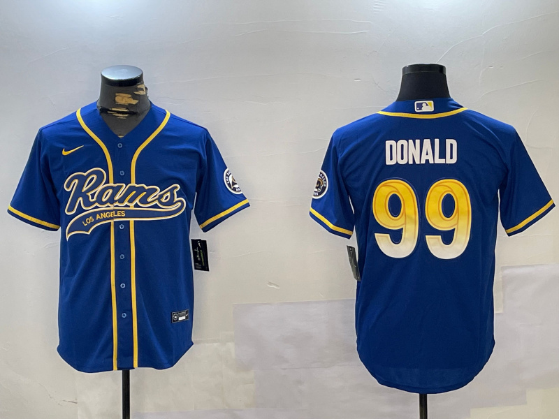 Men's Los Angeles Rams #99 Royal Cool Base Stitched Baseball Jersey