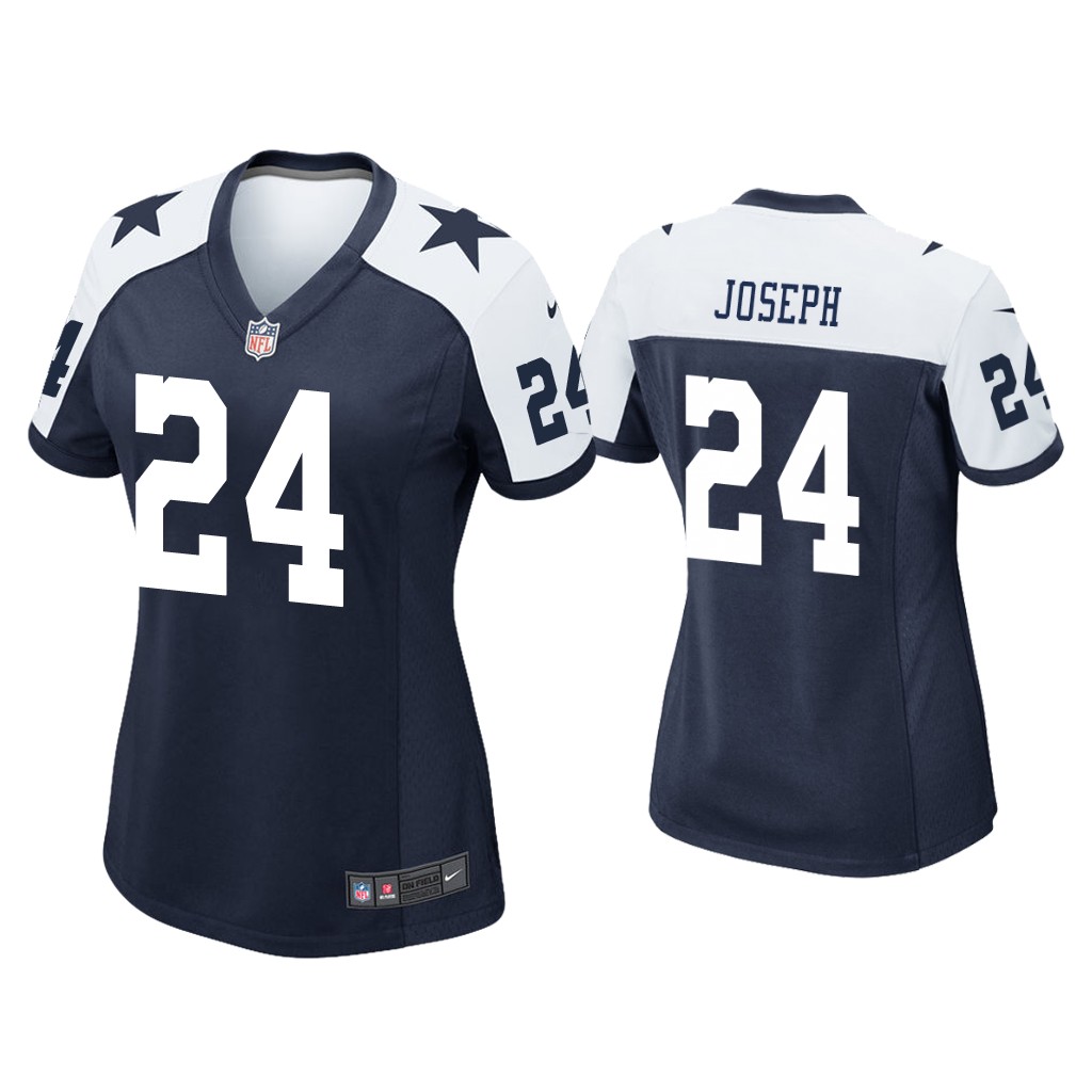 Women Cowboys #24 Kelvin Joseph Thanksgiving Blue Jersey