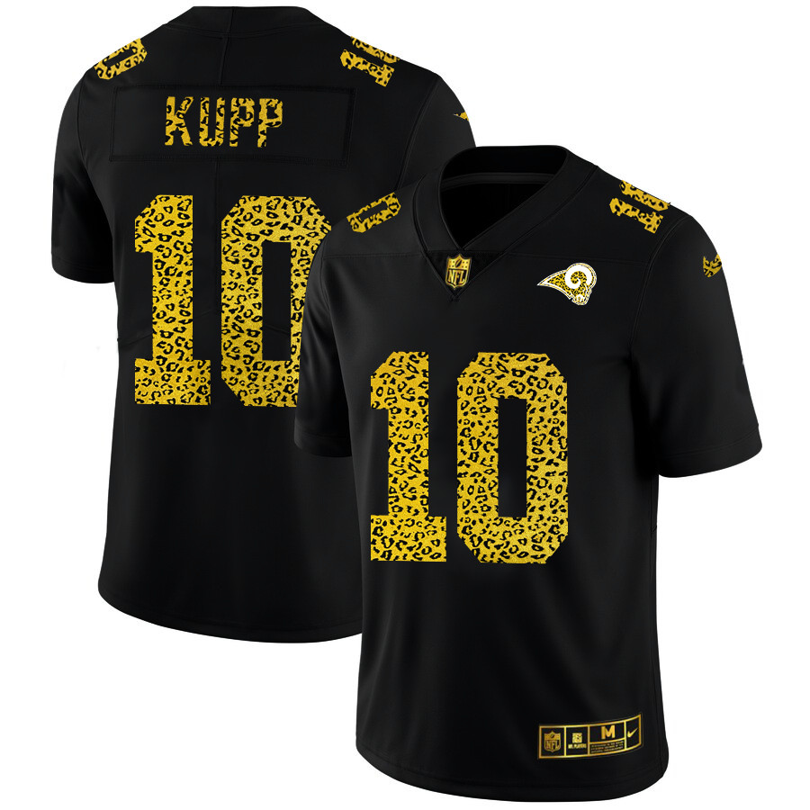 Los Angeles Rams #10 Cooper Kupp Men's Nike Leopard Print Fashion Vapor Limited NFL Jersey Black