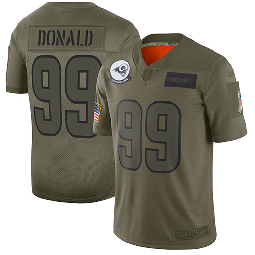 Rams #99 Aaron Donald Camo Men's Stitched Football Limited www.usanfljerseys.net 2019 Salute To Service Jersey