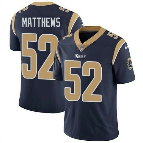 Nike Rams 52 Clay Matthews Navy Vapor Untouchable Limited Jersey